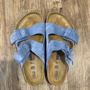 Birkenstock Blue Suede Sandals